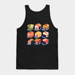 Cute Sushi Anime Food Pixel Art Tank Top